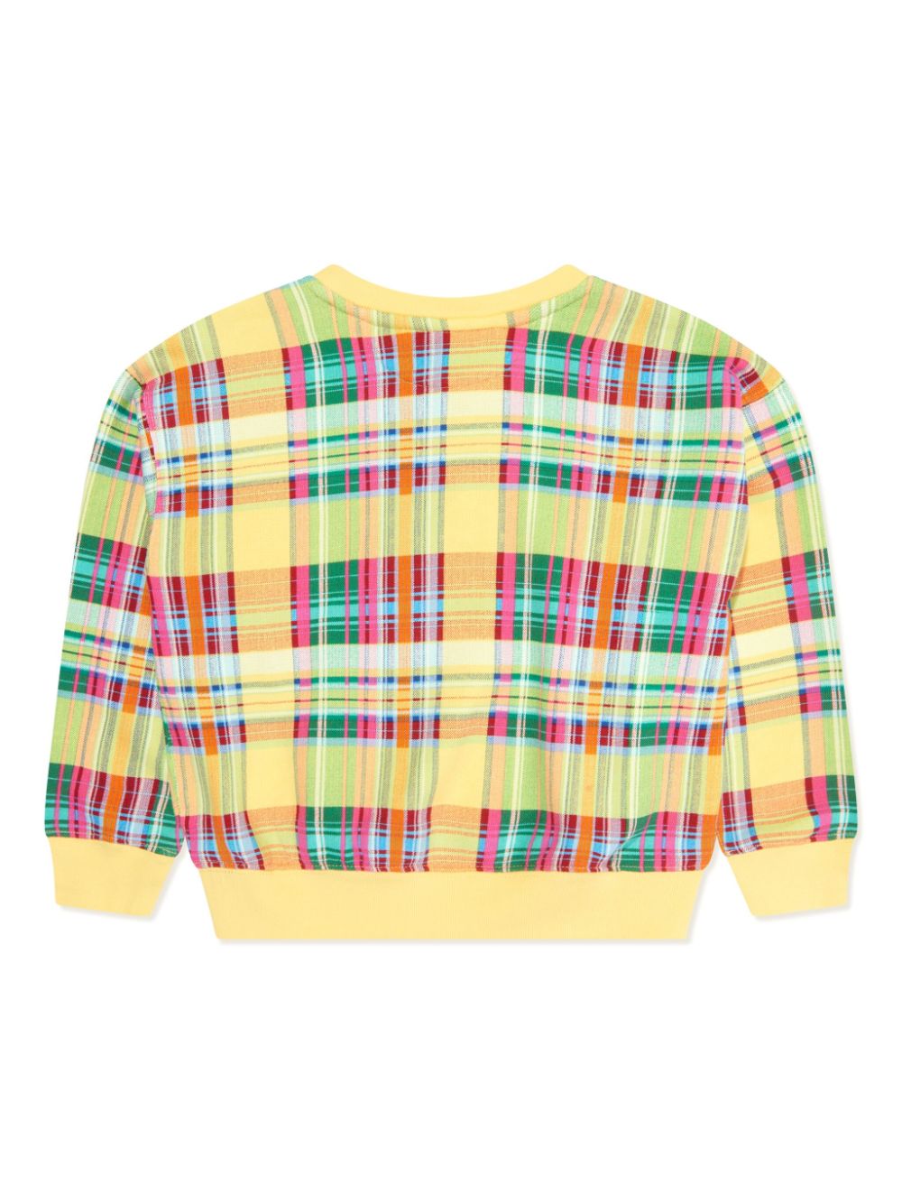 Shop Ralph Lauren Polo Pony Plaid Sweatshirt In Yellow