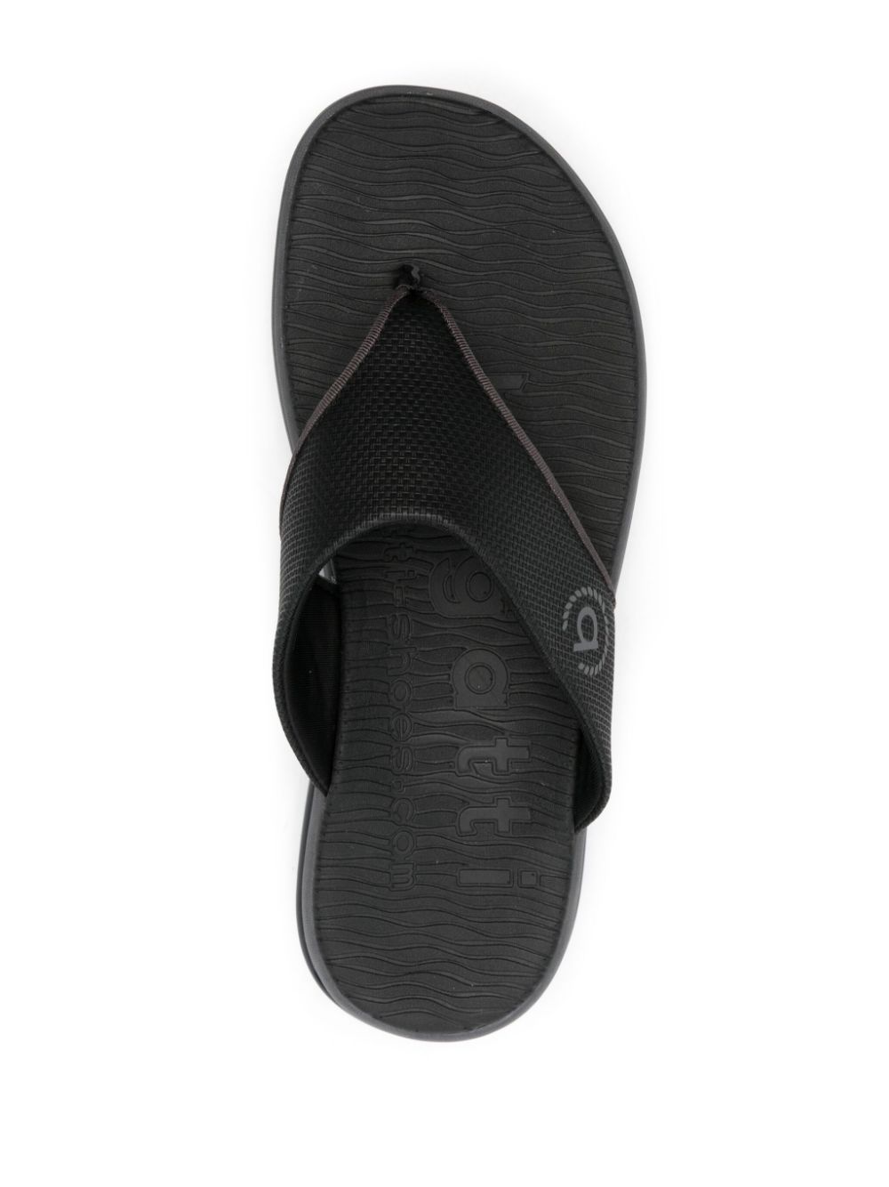 Bugatti Socotra teenslippers met logo-reliëf Zwart