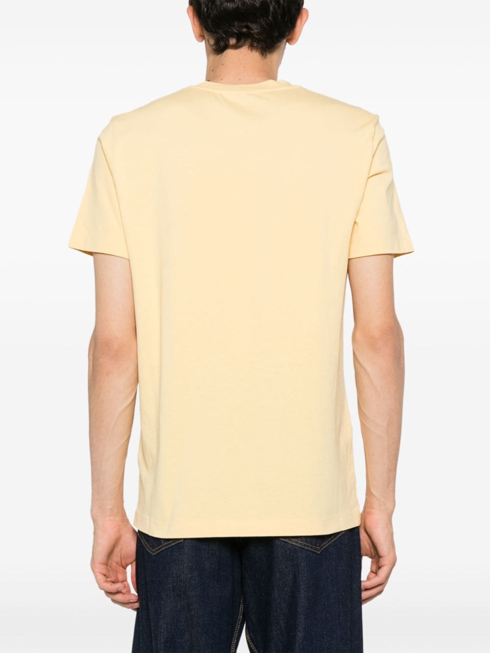 Shop Moncler Flocked-logo Cotton T-shirt In Yellow