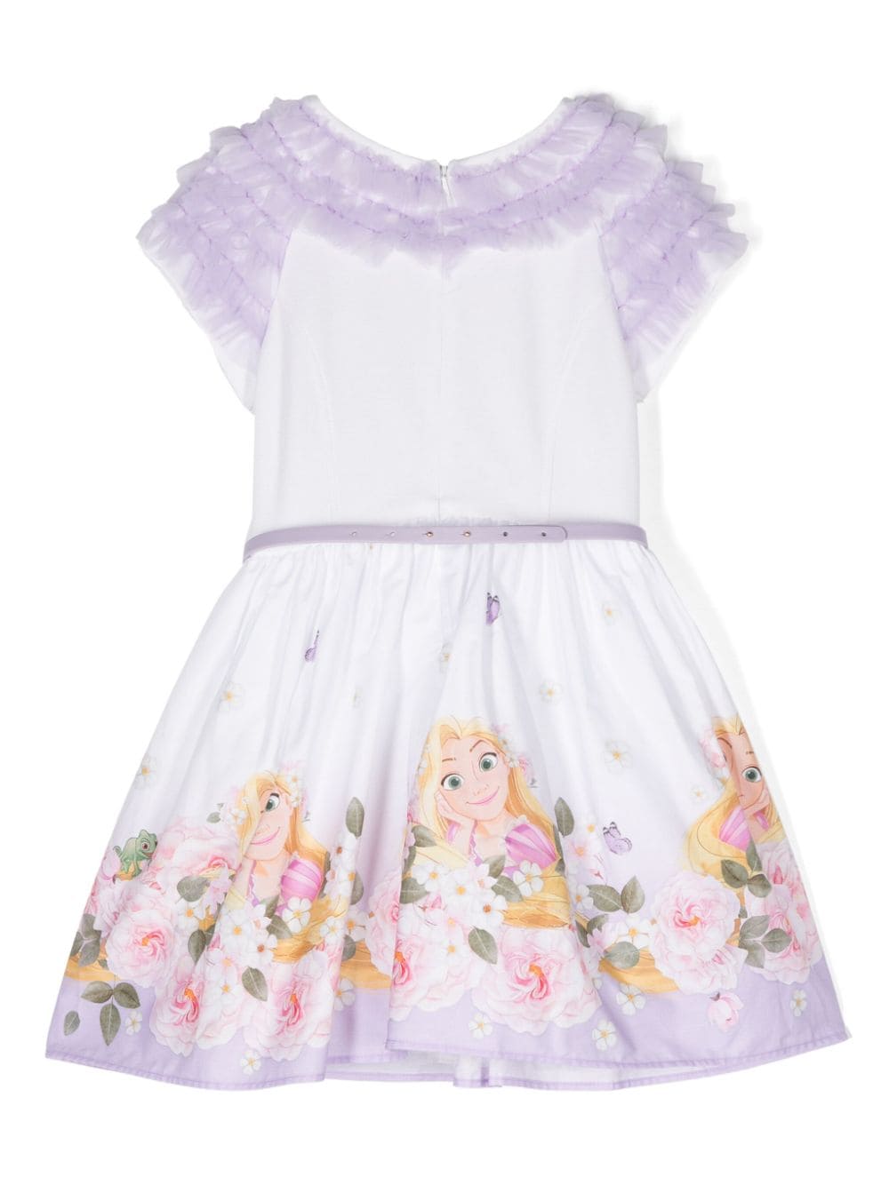 Monnalisa x Tangled cotton dress - Wit