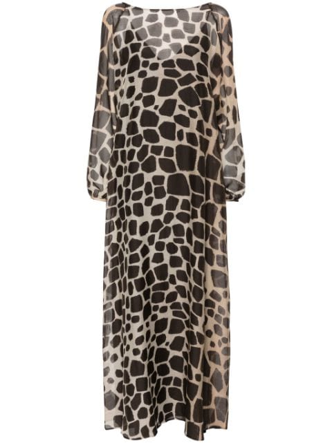 Max Mara giraffe-print semi-sheer dress
