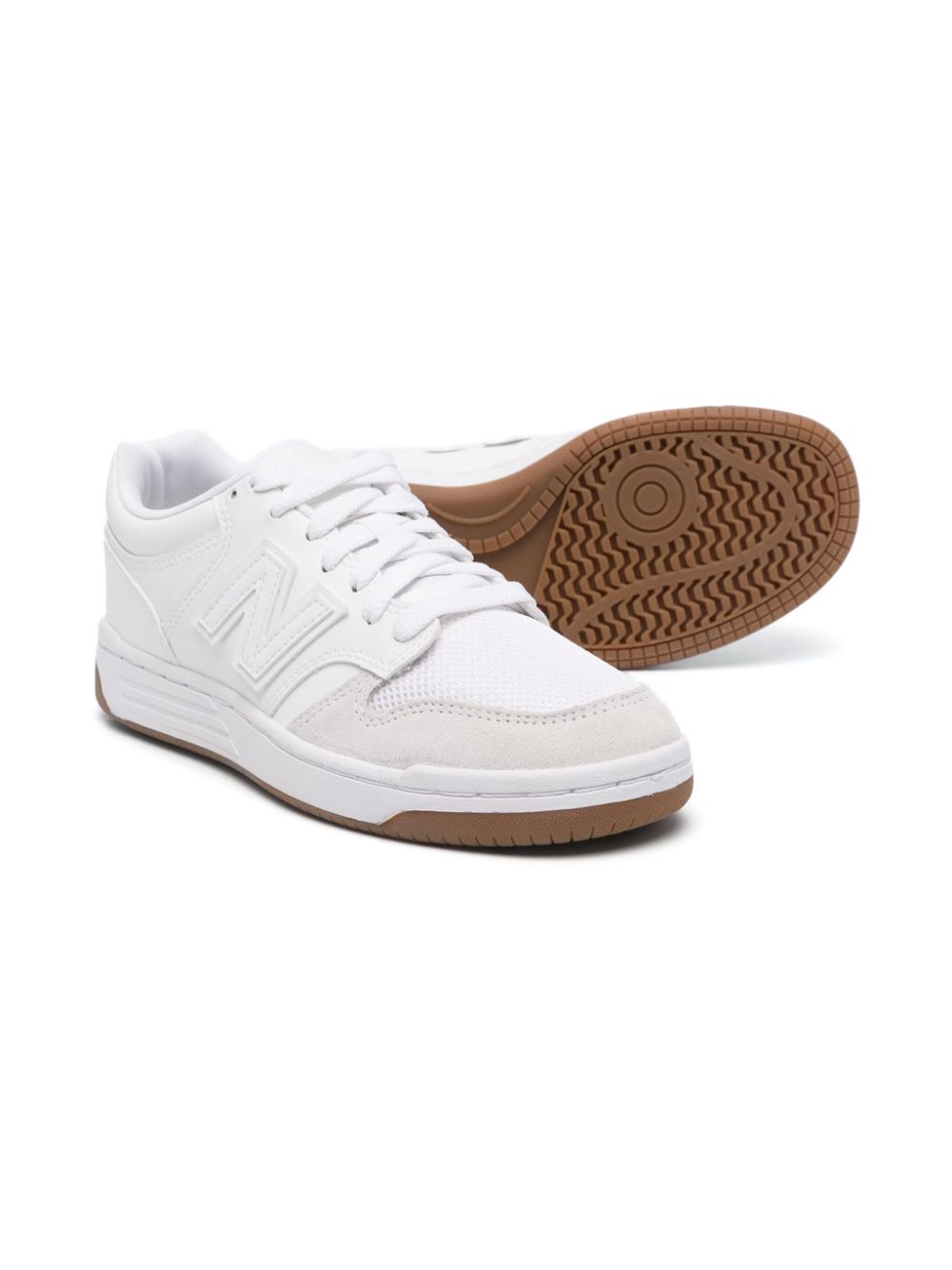 New Balance 480 logo-appliqué leather sneakers - White