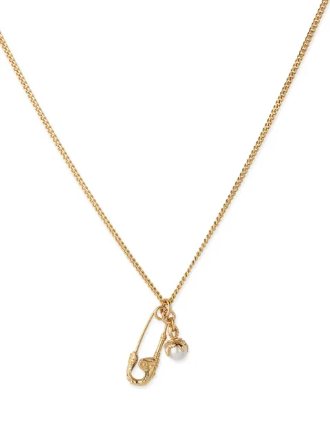 Emanuele Bicocchi safety pin pearl-pendant necklace