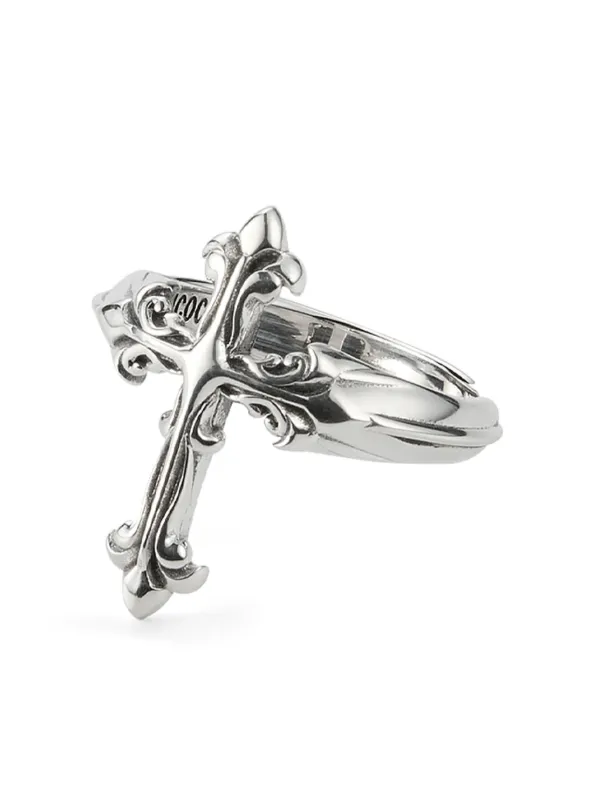 Emanuele Bicocchi Fleury Cross Statement Ring | Silver | FARFETCH