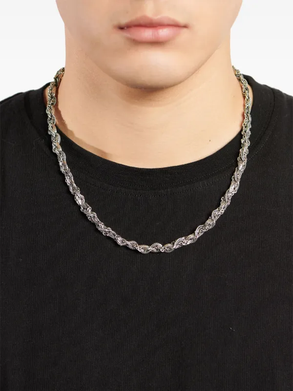 ネックレス・ペンダント emanuele bicocchi BRAIDED NEW LOGO NECKLACE (FKXN2 SILVER) Emanuele Bicocchi: Silver Braided Knot Necklace | SSENSE