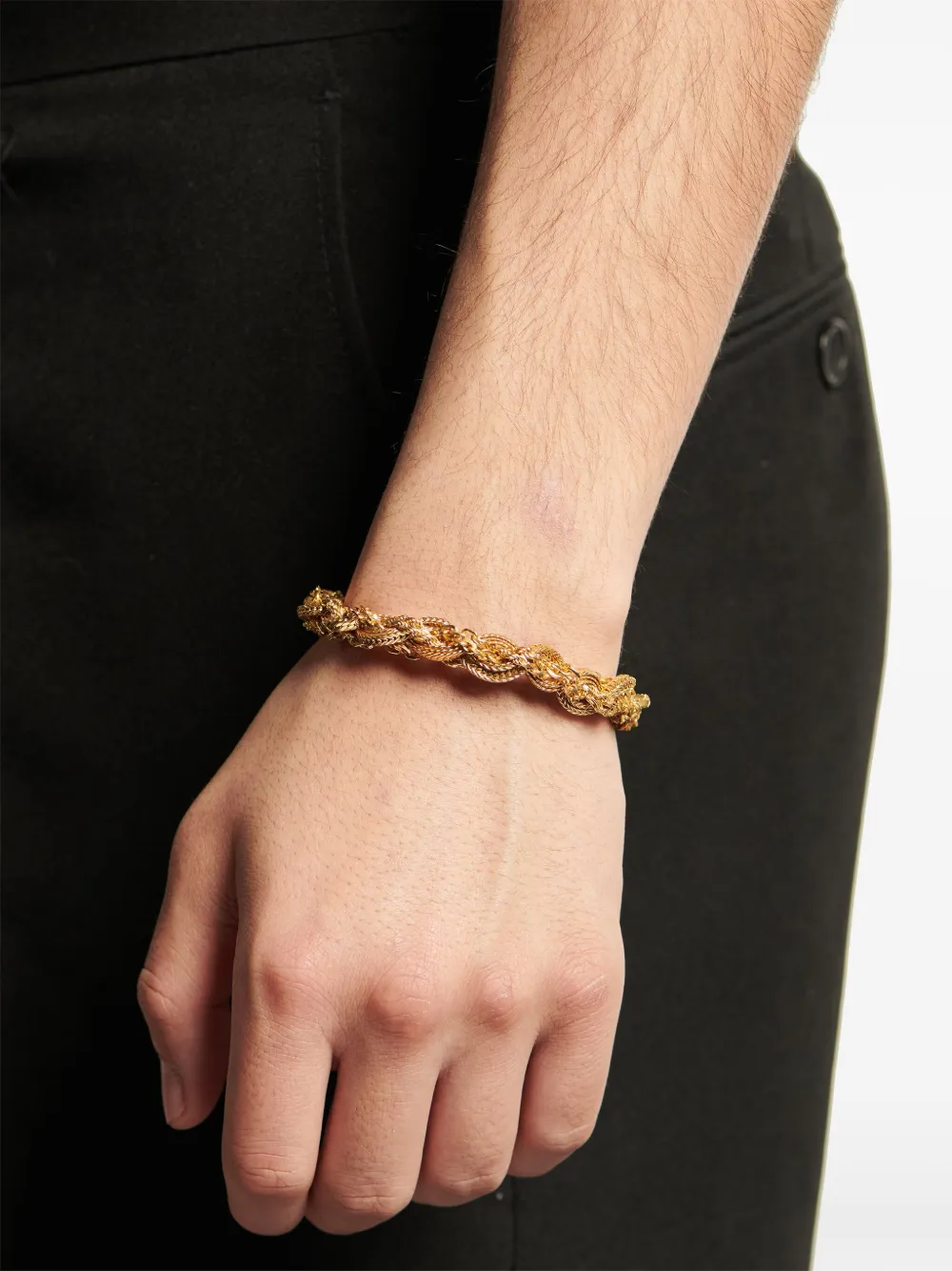 Shop Emanuele Bicocchi Medium Round Braid Bracelet In Gold