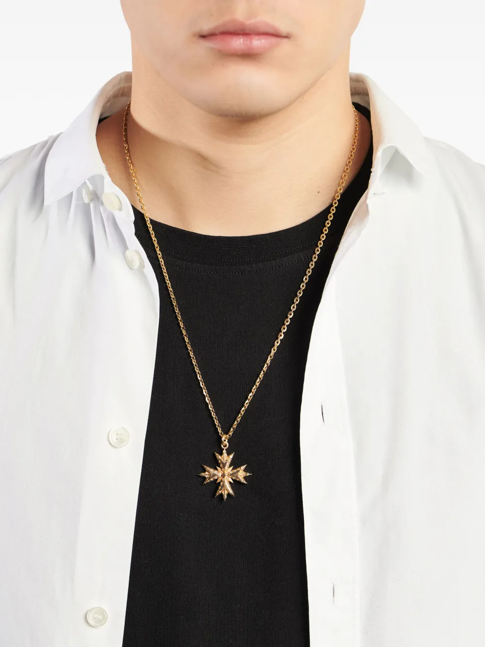 Shop Emanuele Bicocchi Eb Crest Silver Necklace In Gold