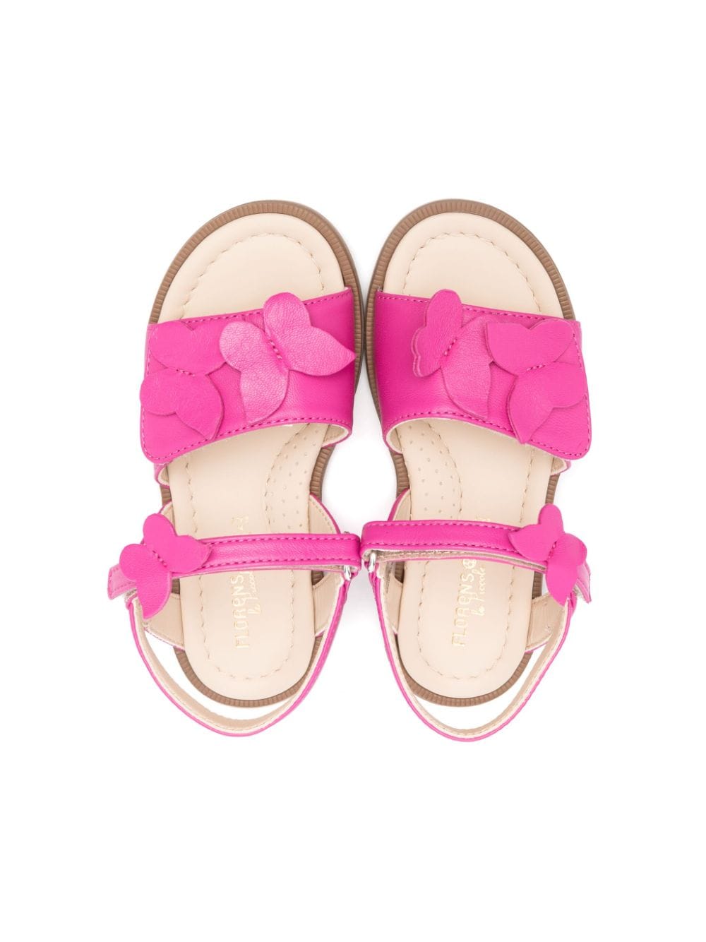 Shop Florens Butterfly-appliqué Leather Sandals In Pink