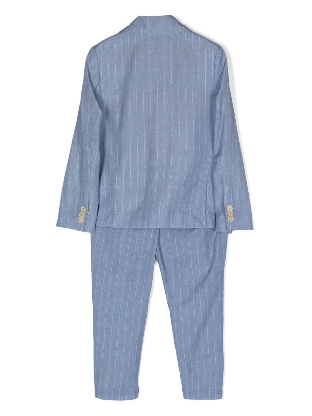 Eleventy Kids pinstriped single-breasted suit - Blauw