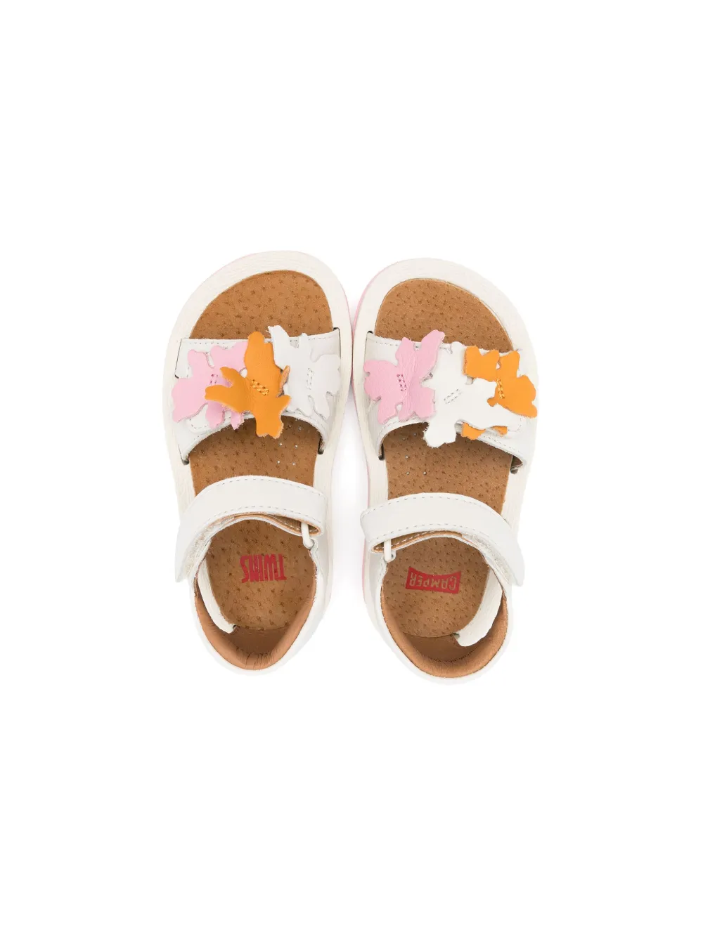 Shop Camper Twins Leather Sandals In White