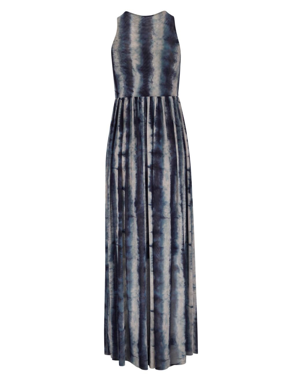 Peter Cohen Maxi-jurk met tie-dye print - Blauw