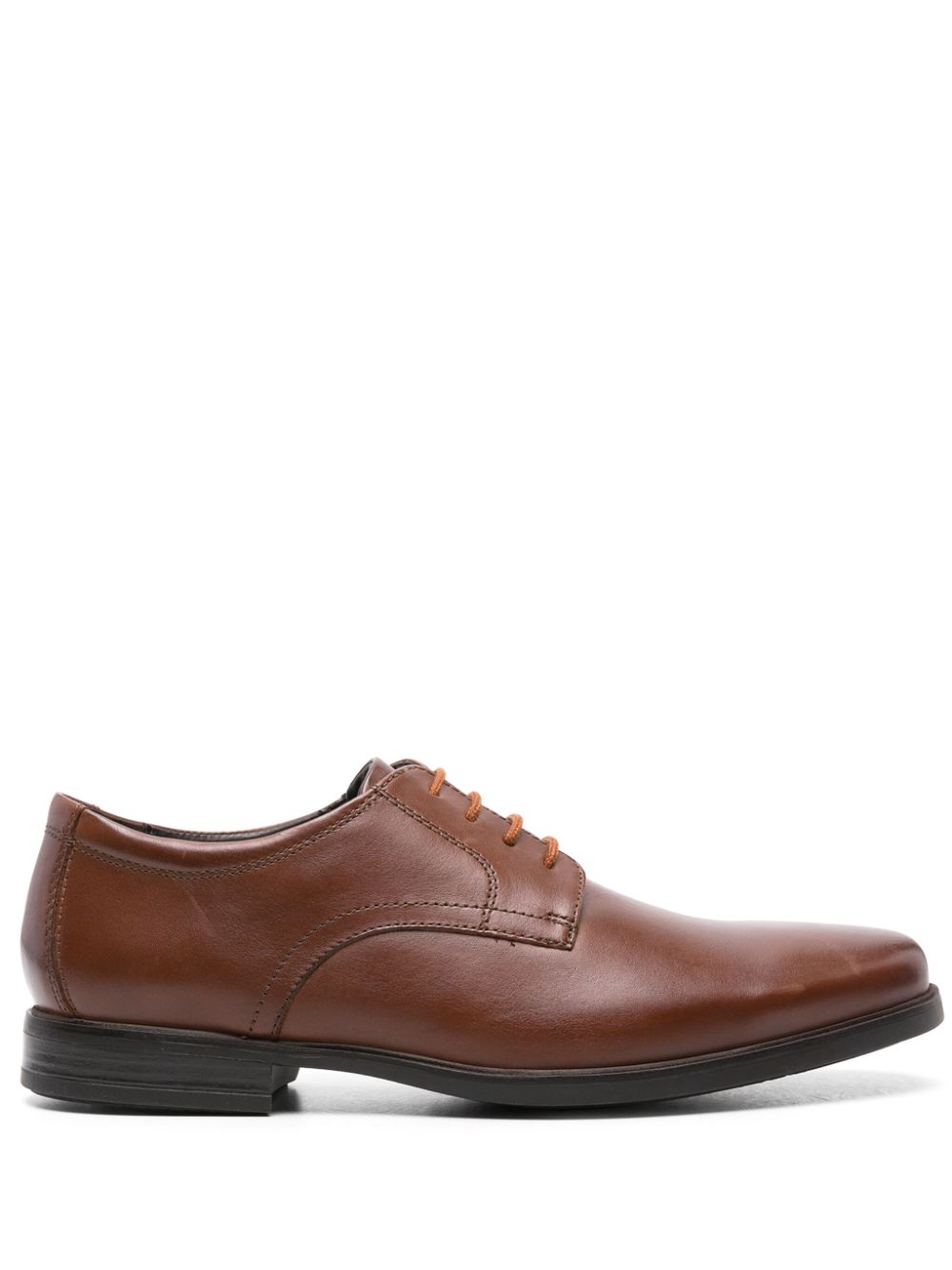 Clarks Howard Leather Derby Shoes In Brown