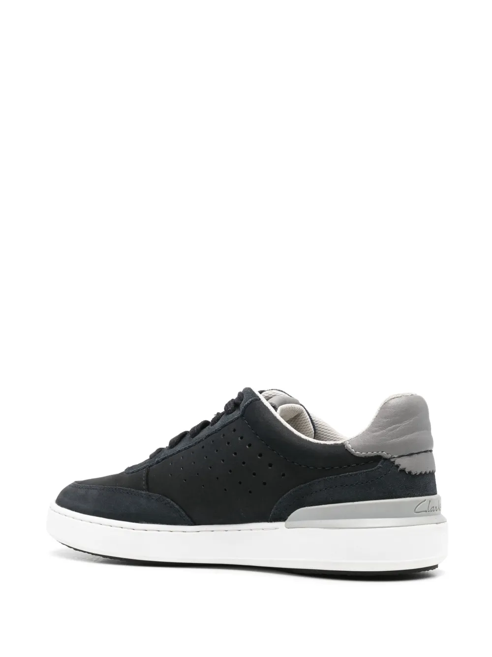 Shop Clarks Courtlite Tor Leather Sneakers In Blue