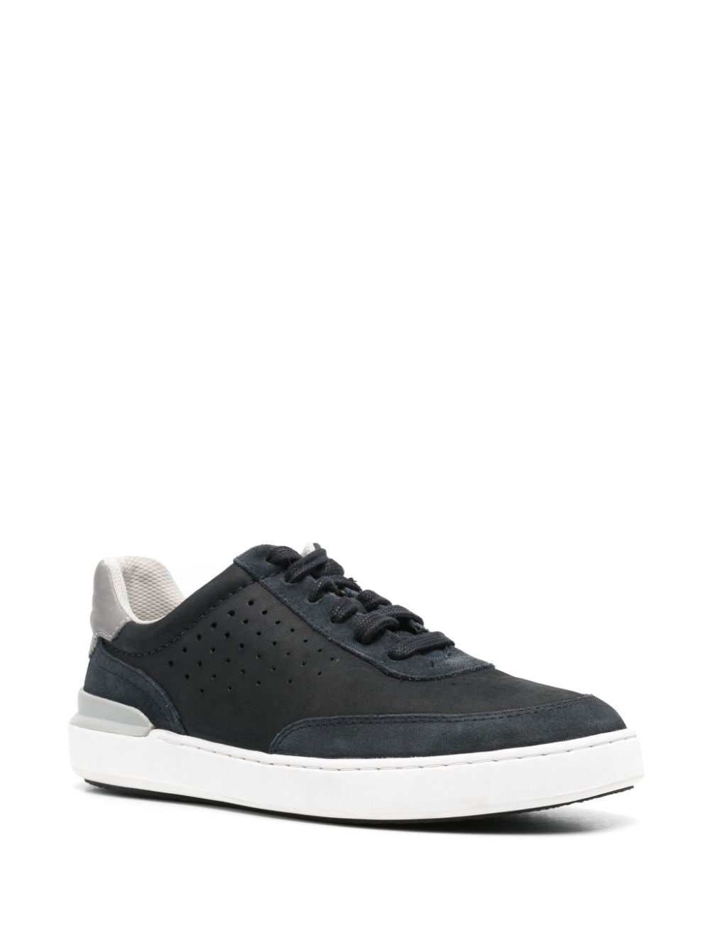 Shop Clarks Courtlite Tor Leather Sneakers In Blue