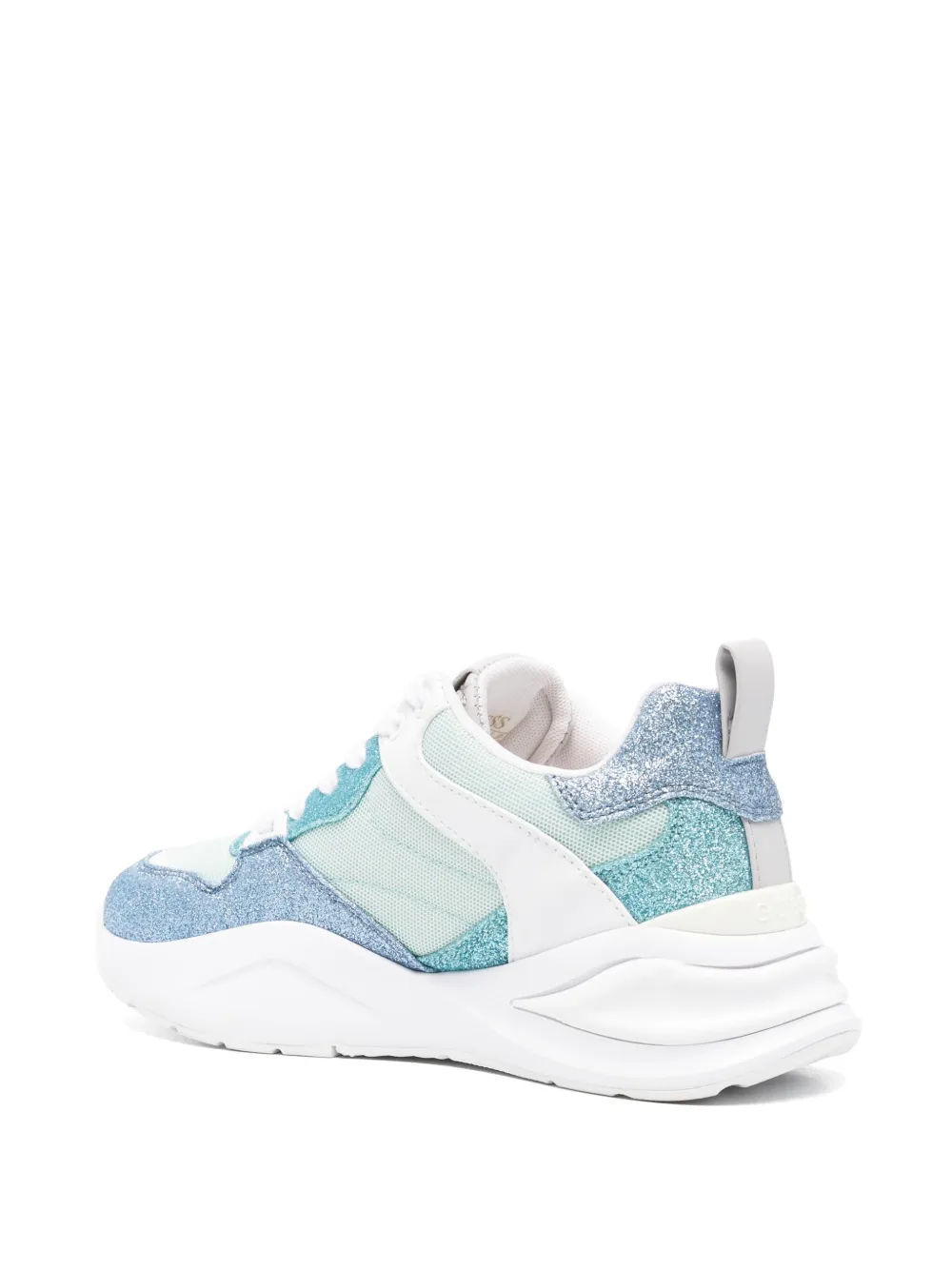 Guess Usa Glitter Panelled Sneakers In White