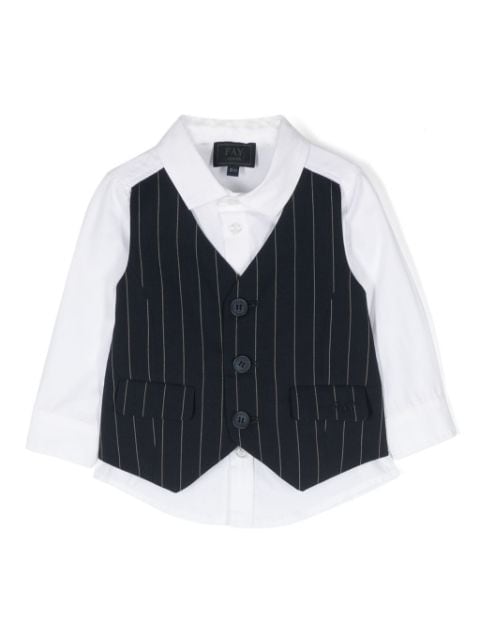 Fay Kids layered cotton shirt