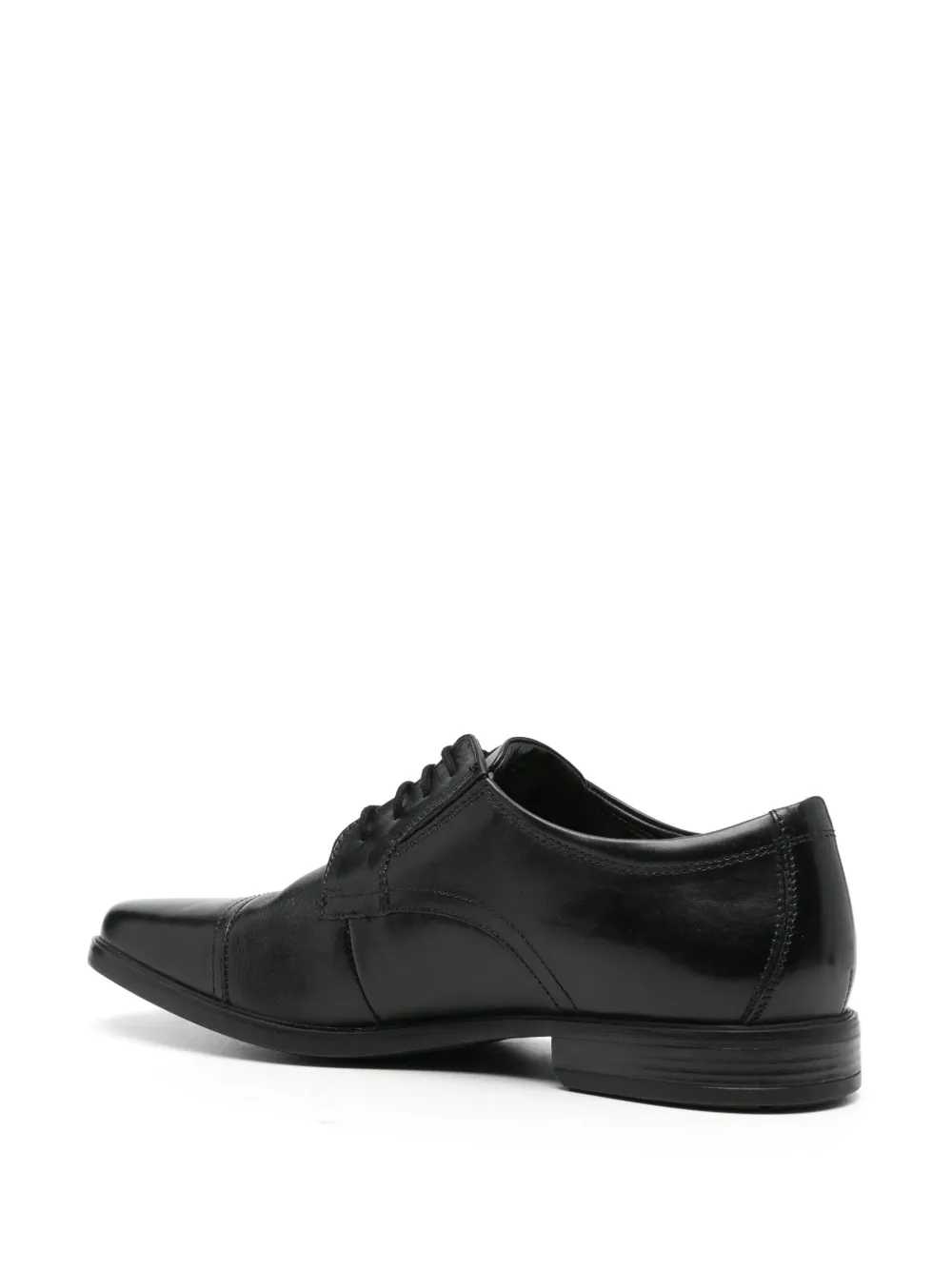 Shop Clarks Howard Cap Leather Shoes In Black