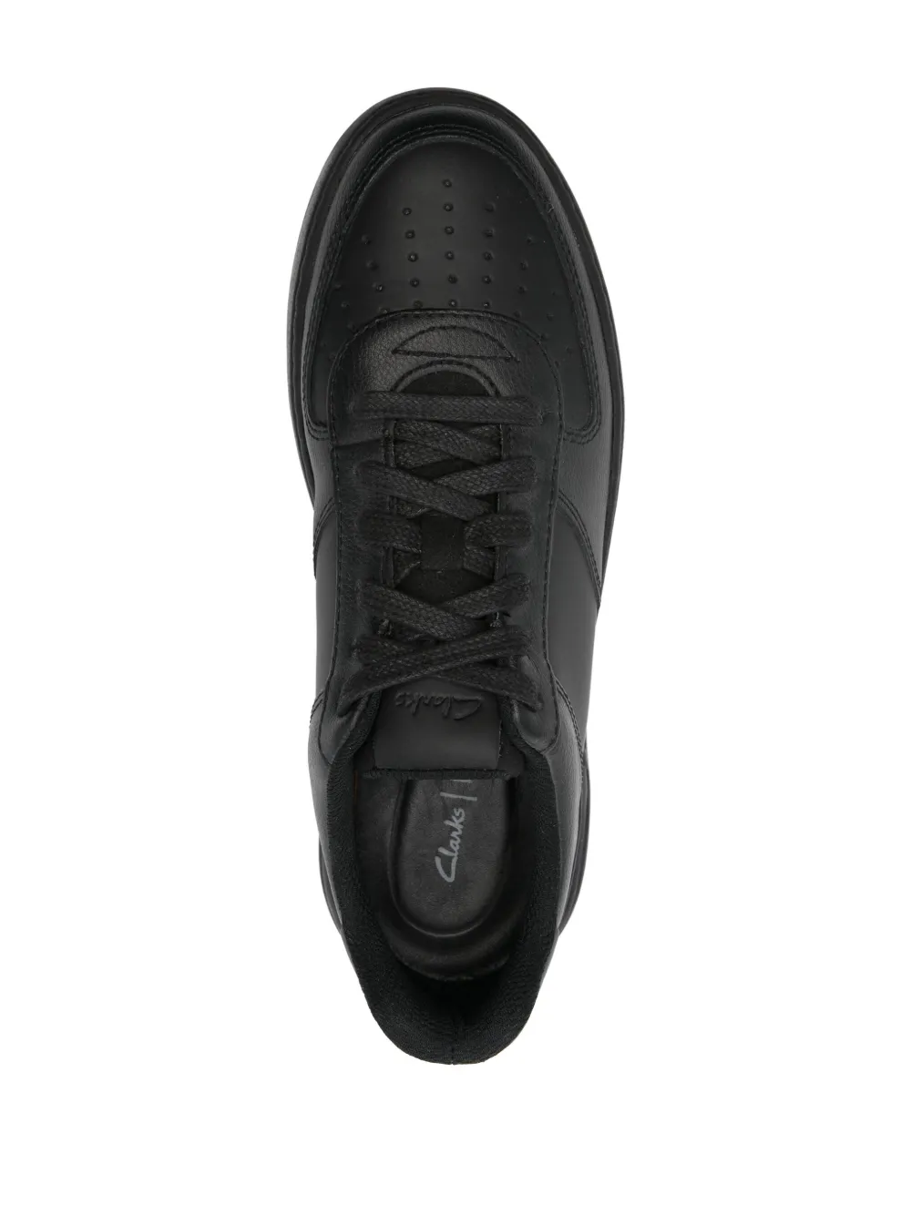 Clarks CourtLite Tie leren sneakers Zwart