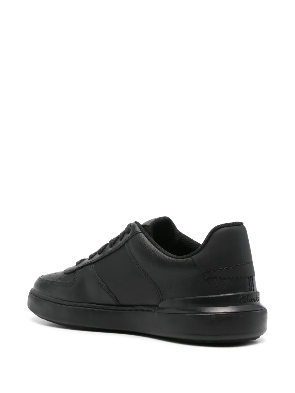Clarks CourtLite Tie leren sneakers Zwart