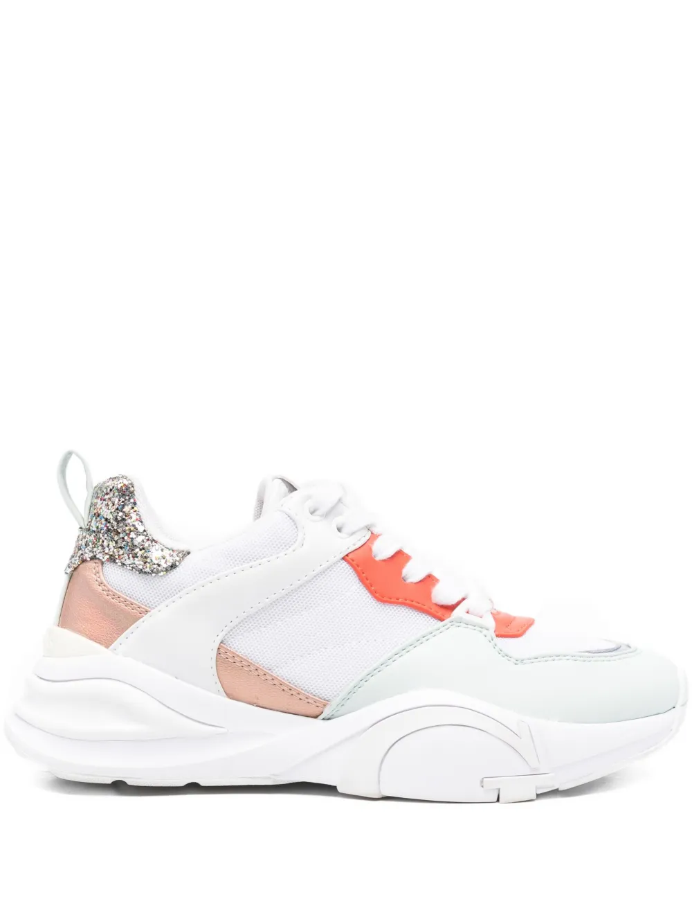 GUESS USA glitter-panelled chunky sneakers White