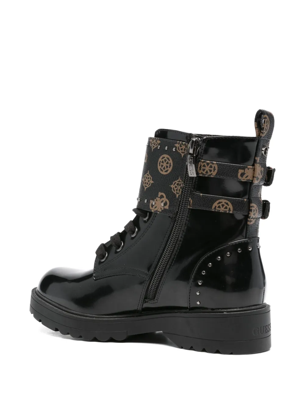 Guess Usa Studded-detail Biker Boots In Black