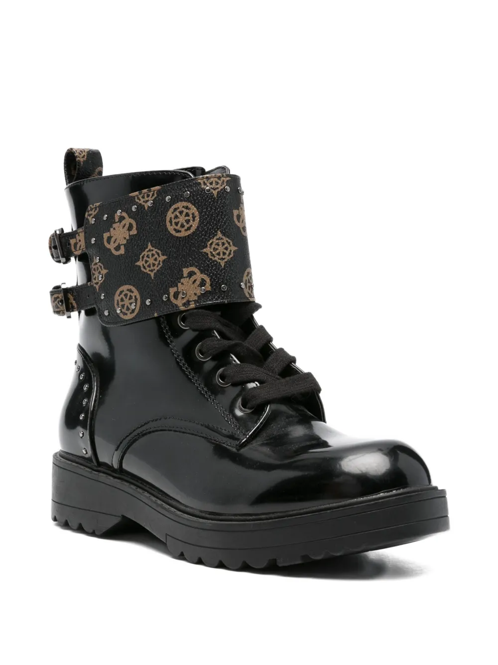 Guess Usa Studded-detail Biker Boots In Black