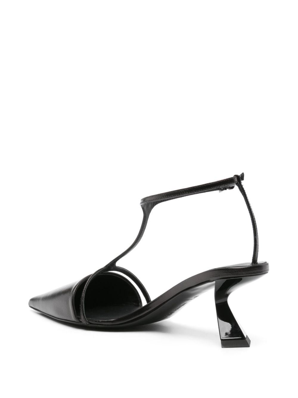 Shop Nensi Dojaka Sculpted-heel Leather Pumps In Black