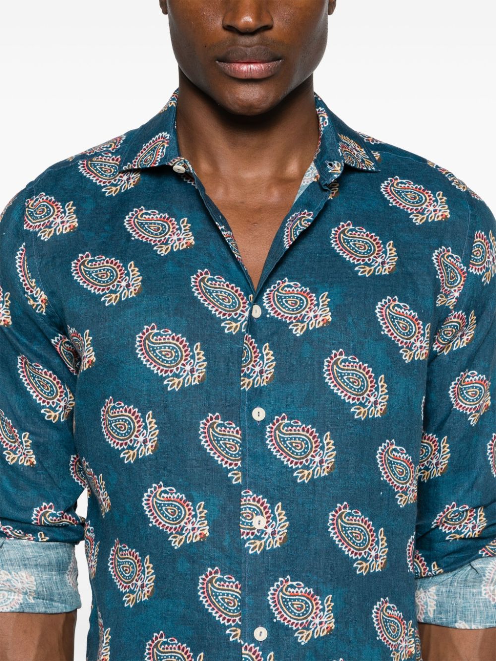 MC2 Saint Barth paisley-print linen shirt Men