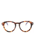 TOM FORD Eyewear tortoiseshell round-frame glasses - Brown