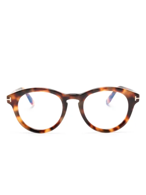 TOM FORD Eyewear tortoiseshell round-frame glasses