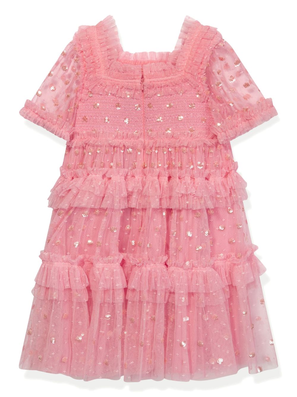NEEDLE & THREAD KIDS polka-dot smocked tulle dress - Roze