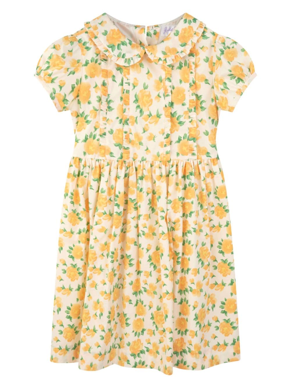 Rachel Riley Katoenen jurk met bloe print Geel