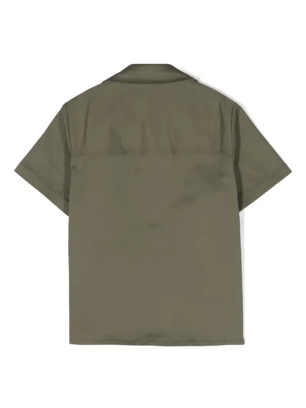 Golden Goose Kids camp-collar Twill Shirt | Green | FARFETCH