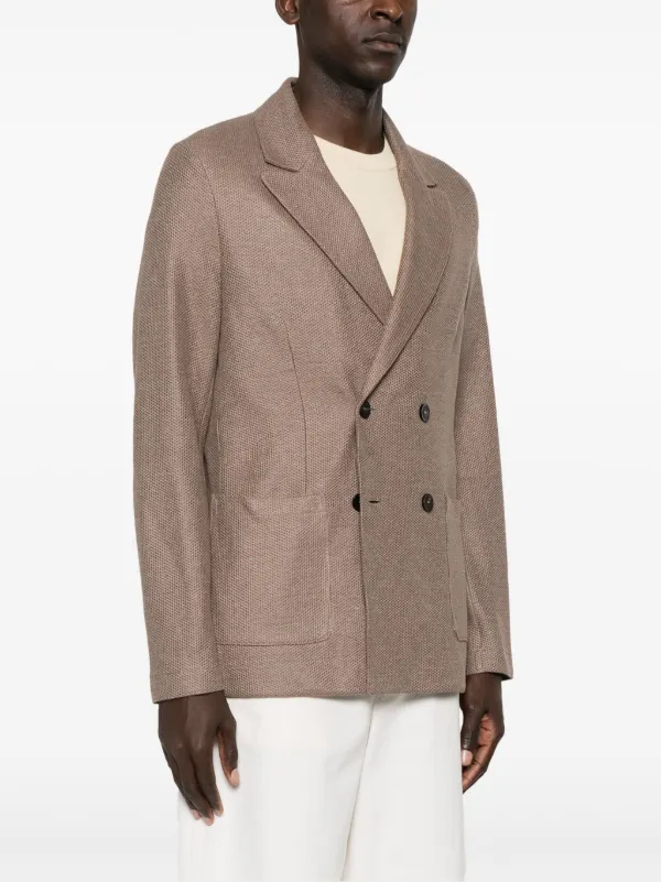 Harris Wharf London honeycomb-knit double-breasted Blazer