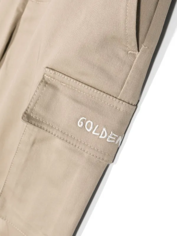 Golden Goose Kids mid-rise Tapered Cargo Trousers | Neutrals