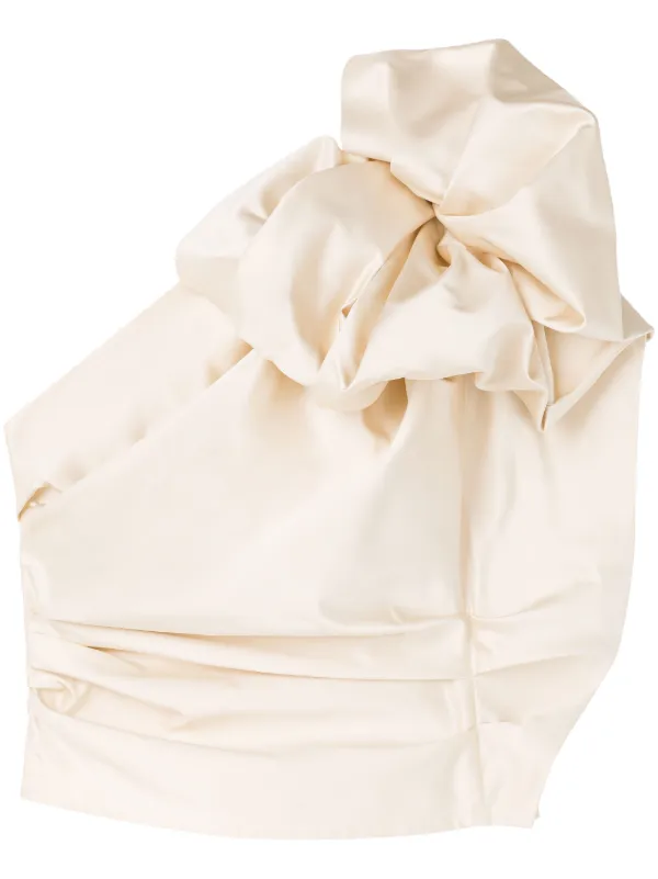 Az Factory Wisteria Flora-ruffle Top in Neutrals