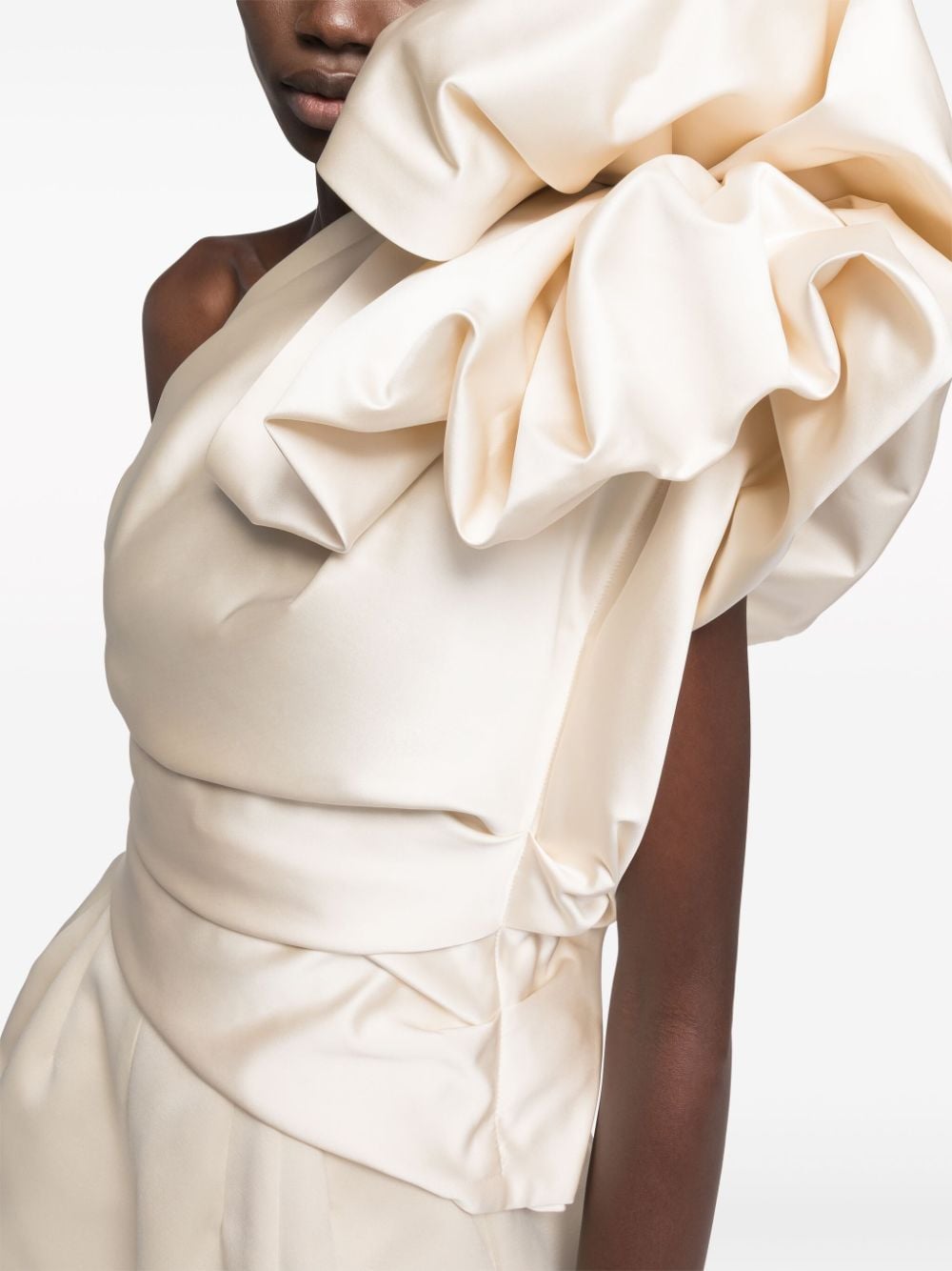 Shop Az Factory Wisteria Flora-ruffle Top In Neutrals