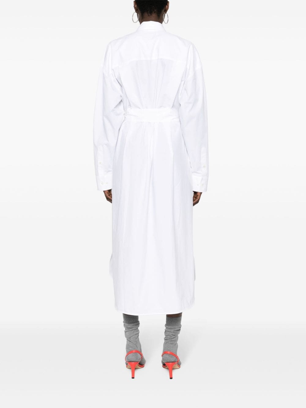 Shop Msgm Bead-embellished Shirt Dress In White