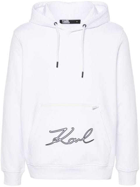 Karl Lagerfeld rubberised-logo cotton hoodie