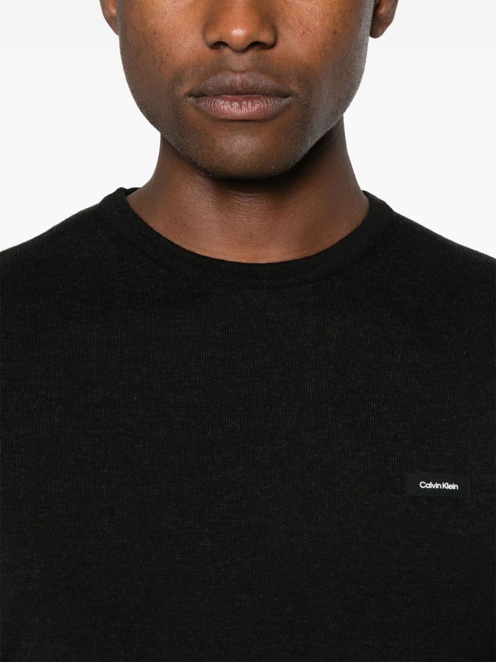 Shop Calvin Klein Logo-patch Jumper In Black