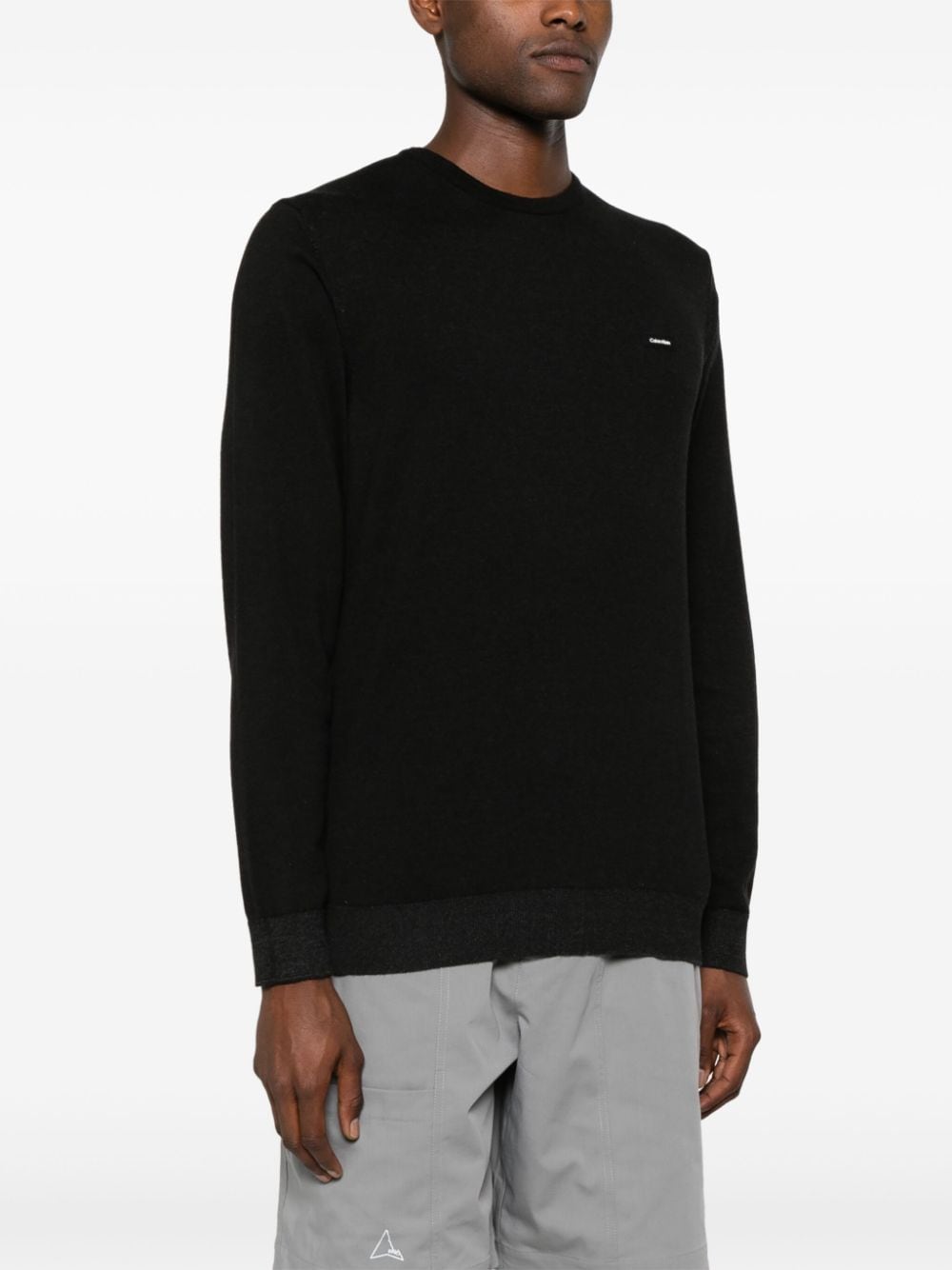 Calvin Klein Trui met logopatch Zwart