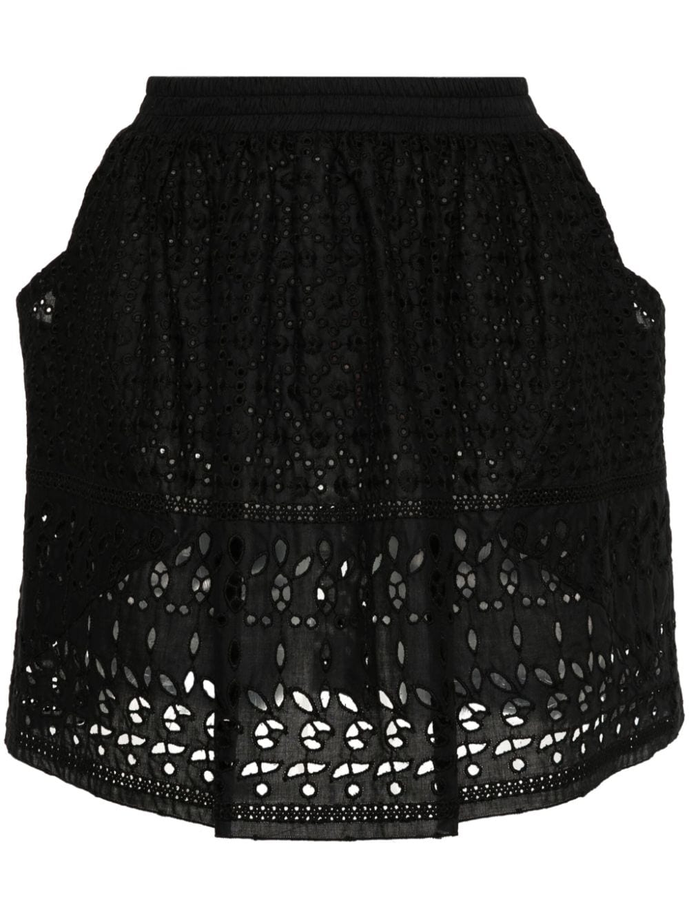 Ermanno Scervino Broderie-anglaise Mini Skirt In Black