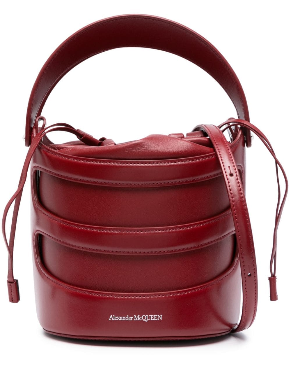Shop Alexander Mcqueen The Rise Bucket Bag In Red