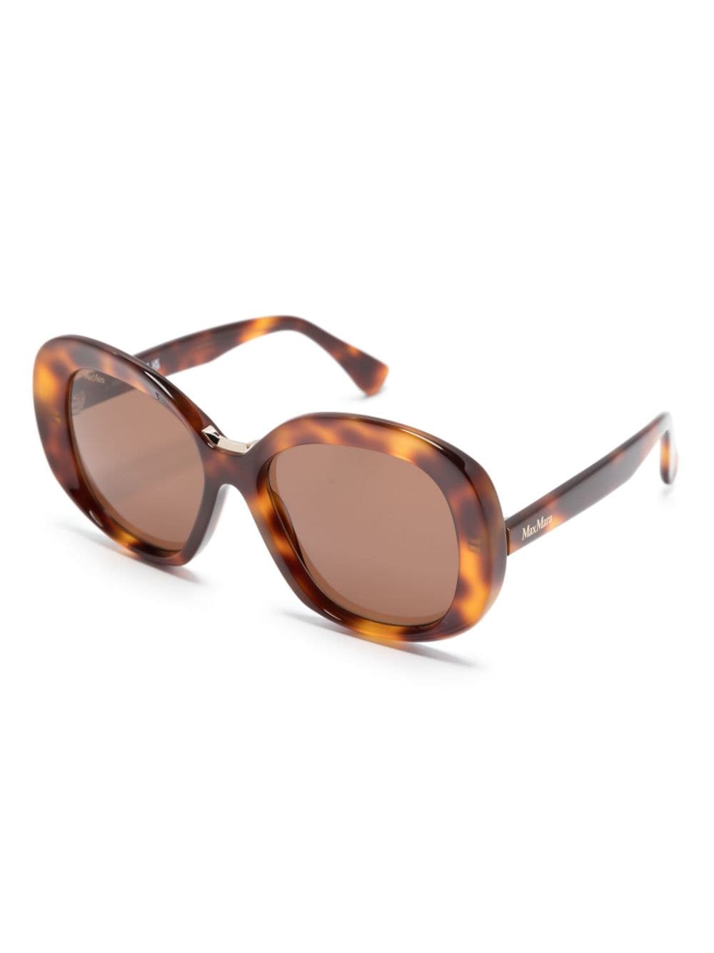 Shop Max Mara Eyewear Edna Oversize-frame Sunglasses In Brown