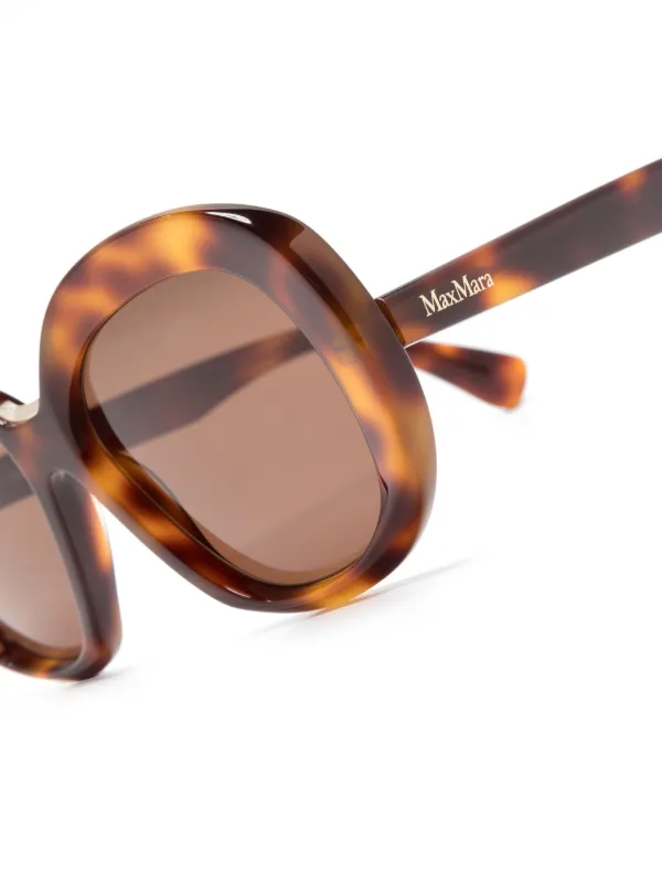 【Max Mara】Edna◆ラウンドフレーム◆アセテート製サングラス Max Mara Eyewear Edna oversize-frame Sunglasses | Brown