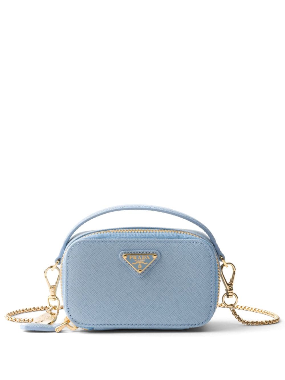 Shop Prada Saffiano Leather Mini Bag In Blue