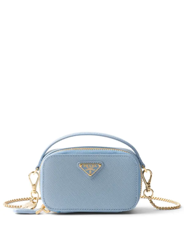 Prada Saffiano Leather Mini Bag Blue FARFETCH AE