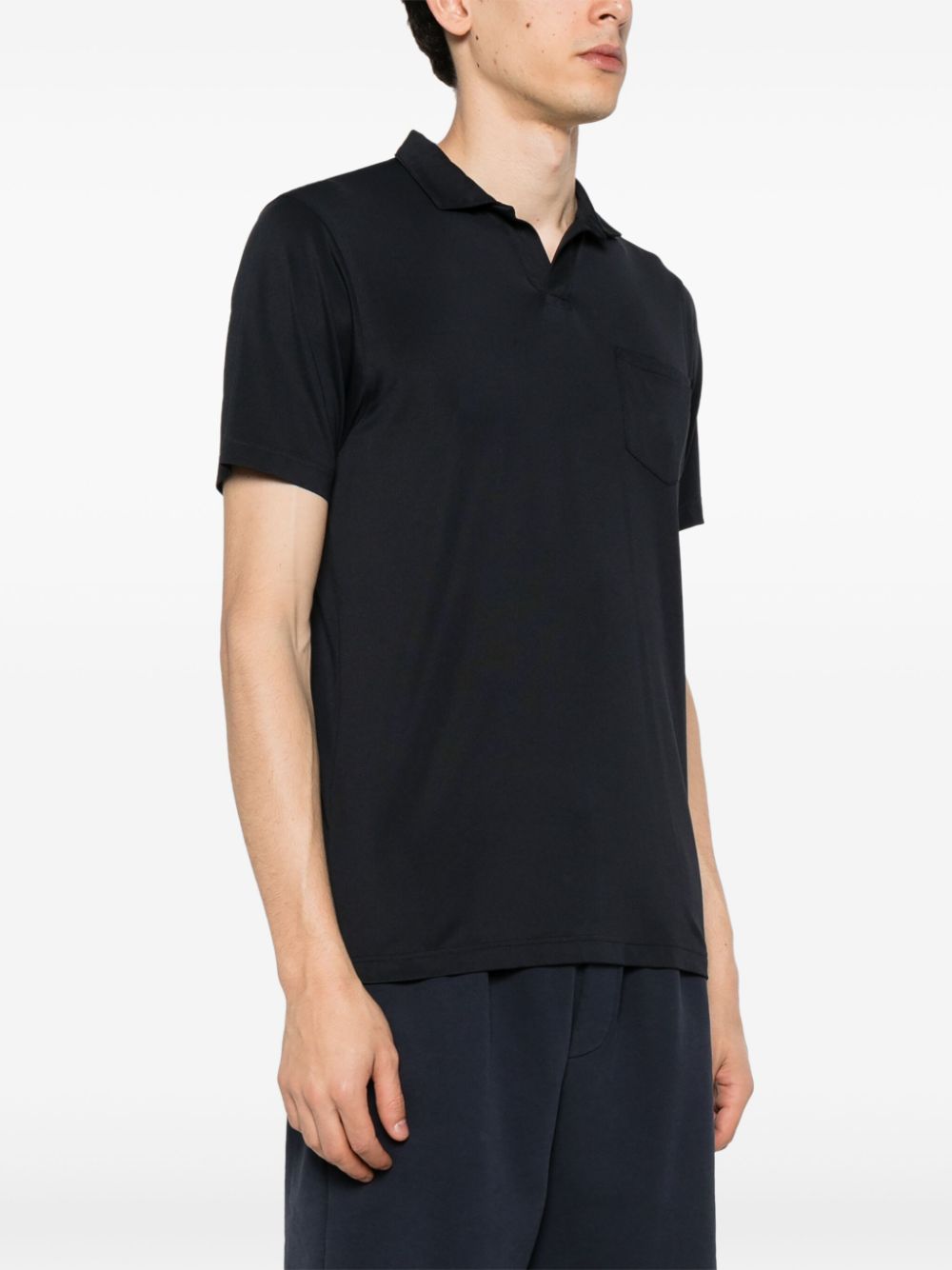 Shop Mc2 Saint Barth Stretch-jersey Polo Shirt In Black