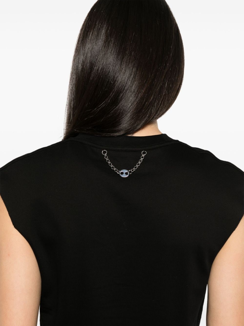 Shop Rabanne Chain-detail Cotton T-shirt In Black