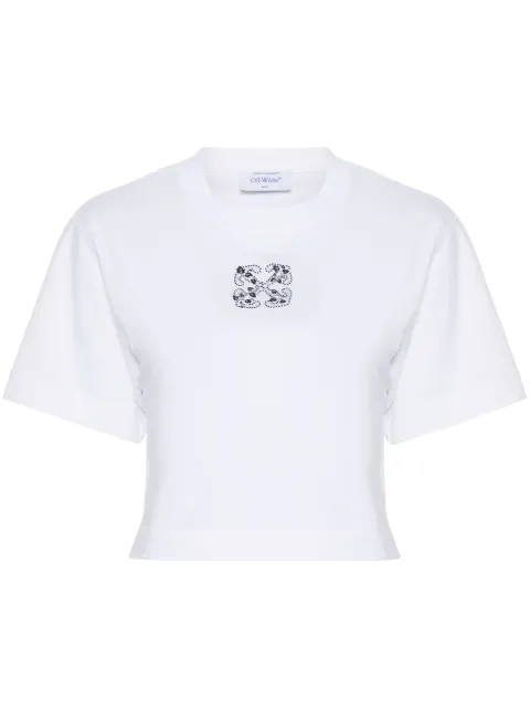Off-White Bling Leaves S Arrow crop T-shirt